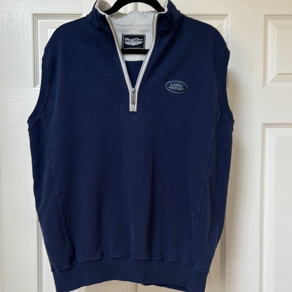 Men's Straight Down Land Rover Navy Sweater Vest Sz Large
